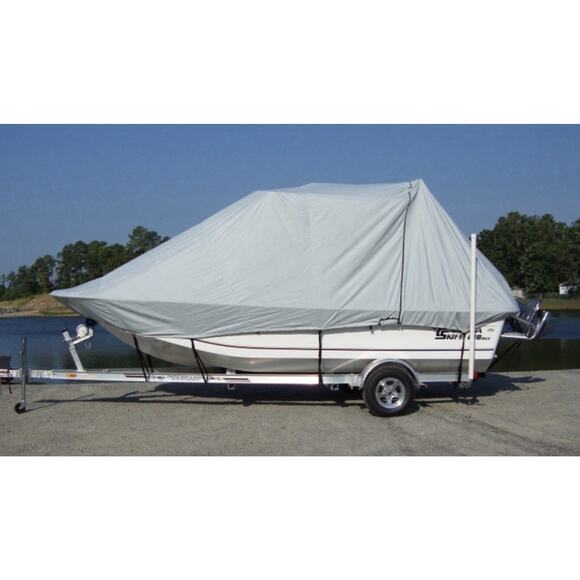 Boat Cover 18'7" - 19'6" Bay Style Rounded Bow Gray 90019PR Carver by Covercraft - Picture 1 of 7